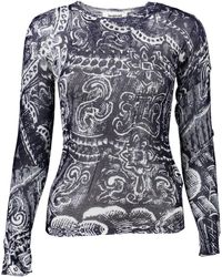 Desigual - Chic Viscose Long-Sleeved Round Neck Top - Lyst