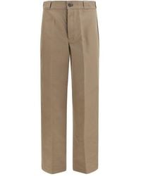 Prada - Brown Cotton Casual Pants - Lyst