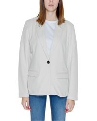 ONLY - Beige Polyester Suits & Blazer - Lyst