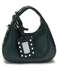 Ganni - Bicolor Recycled Leather Shoulder Bag - Lyst