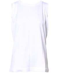 Dolce & Gabbana - White Cotton Sleeveless Crew Neck T - Lyst