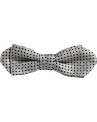 Dolce & Gabbana - Men Silver Black Polka Dot Adjustable Neck Papillon Bow Tie - Lyst