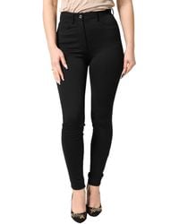 Dolce & Gabbana - Nylon Stretch Skinny High Waist Pants 05+Pa - Lyst