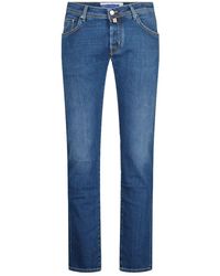 Jacob Cohen - Slim Fit Stretch Cotton Jeans In Washed Blue - Lyst