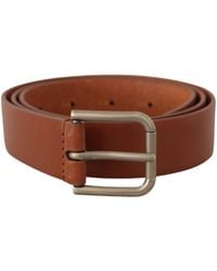 Dolce & Gabbana - Elegant Leather Belt With Metal Buckle - Lyst