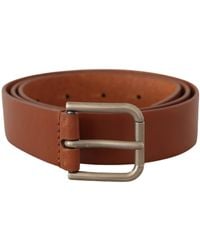 Dolce & Gabbana - Elegant Leather Belt With Metal Buckle - Lyst