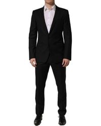 Dolce & Gabbana - Black Wool Slim Fit Formal 2 Piece Men Suit - Lyst