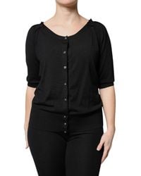 Dolce & Gabbana - Cardigan Soft Wool Crystals Sweater - Lyst