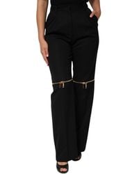 Dolce & Gabbana - Wide Leg Pants Zipper Knee Detail - Lyst
