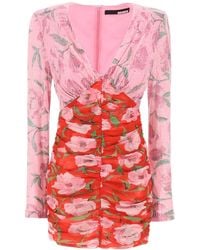 ROTATE BIRGER CHRISTENSEN - Rotate Mini Dress With Floral Print And Sequins Embell - Lyst