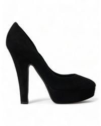 Dolce & Gabbana - Suede Leather Platform Heel Pumps Shoes - Lyst