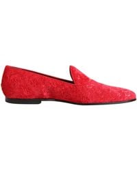Dolce & Gabbana - Red Jacquard Loafers Formal Men Dress Shoes - Lyst