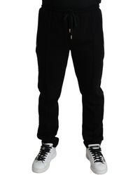Dolce & Gabbana - Black Cotton Skinny Jogger Sweatpants Pants - Lyst