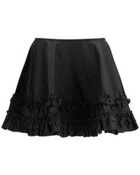 Ganni - Black Recycled Polyamide Mini Skirt - Lyst