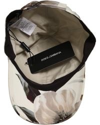 Dolce & Gabbana - Floral Cotton Baseball Capello Hat - Lyst