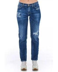 Frankie Morello - Cotton Blend Worn Wash Jeans - Lyst