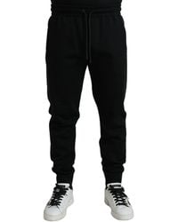 Dolce & Gabbana - Black Cotton Blend Men Sweatpants Jogger Pants - Lyst