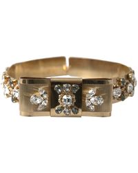 Dolce & Gabbana - Gold Tone Brass Crystal Embellished Belt - Lyst