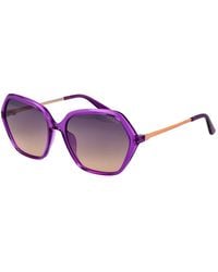 Guess - Purple Plastic Sunglasses - Lyst