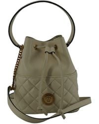 Versace - White Lamb Leather Small Bucket Shoulder Bag - Lyst
