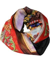Dolce & Gabbana - Multicolor Silk Printed Square Foulard Scarf - Lyst