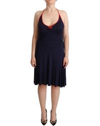 Roccobarocco - Cotton Midi Halter Dress - Lyst