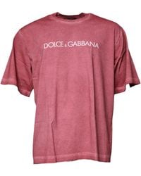 Dolce & Gabbana - Logo Print Cotton Crew Neck T-Shirt - Lyst