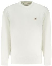 Calvin Klein - White Cotton Men Sweatshirt - Lyst