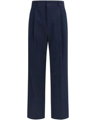 Valentino Garavani - Blue Cotton Casual Pants - Lyst
