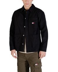 Tommy Hilfiger - Black Recycled Cotton Jacket - Lyst
