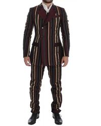 Dolce & Gabbana - Multicolor Striped Runway 3 Piece Slim Fit Vest Suit - Lyst