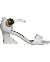 Dolce & Gabbana - Leather Heels Keira Sandals Shoes - Lyst