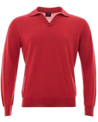 Gran Sasso - Fuchsia Wool Polo Shirt - Lyst
