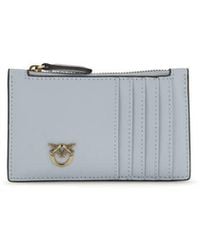 Pinko - Blue Calf Leather Bos Taurus Wallet - Lyst