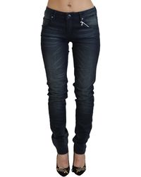 Acht - Blue Washed Low Waist Slim Fit Cotton Denim Jeans - Lyst