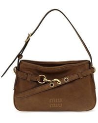 Miu Miu - Brown Calf Leather Bos Taurus Shoulder Bag - Lyst