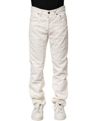 Jeckerson - White Cotton Stretch Straight Fit Men Denim Jeans - Lyst