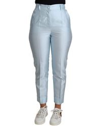 Dolce & Gabbana - Light Silk Cropped Tapered Trouser Pants - Lyst