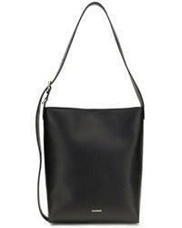 Jil Sander - Black Calf Leather Bos Taurus Shoulder Bag - Lyst