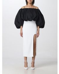 Pinko - White Polyester Midi Skirt - Lyst