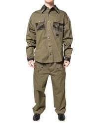 Dolce & Gabbana - Brown Cotton Stretch Shirt Pants Casual Set - Lyst