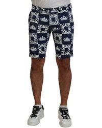 Dolce & Gabbana - Logo Print Cotton Chinos Shorts - Lyst