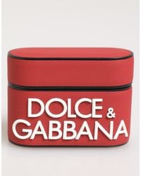 Dolce & Gabbana - Silicone Embossed Logo Accessory Airpods Case And Pvc Polycarbonate Rubber - Lyst