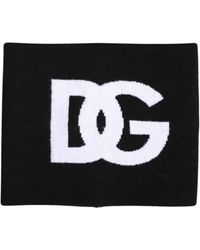 Dolce & Gabbana - Logo Print Knitted Neck Warmer Scarf - Lyst