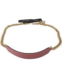 Dolce & Gabbana - Pink Leather Gold Chain Accessory Shoulder Strap - Lyst