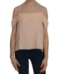 Alexander Wang - Orange Off Shoulder Strap Square Neck Top Blouse - Lyst
