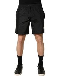 Dolce & Gabbana - Black Polyester Drawstring Men Shorts Swimwear - Lyst