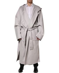 Dolce & Gabbana - Off White Belted Long Trench Coat Men Jacket - Lyst
