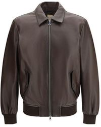 D'Amico - Brown Lamb Ovis Aries Leather Jacket - Lyst