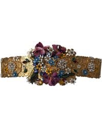 Dolce & Gabbana - Embellished Floral Crystal Wide Waist Belt - Lyst